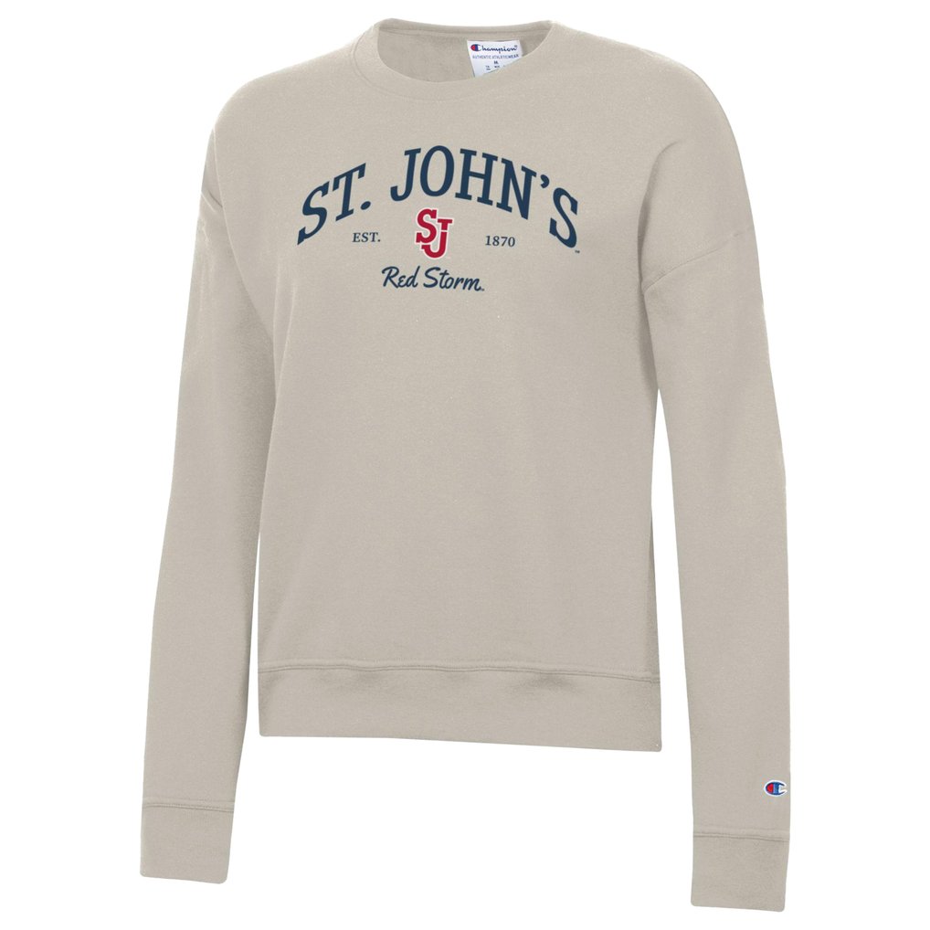  St. John's Red Storm Champion Women's Powerblend Pullover Sweatshirt - Oatmeal